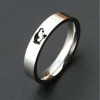 SKPBlutn prstenovi za žene Djevojke Jednostavni titanijum čelični crtani nakit prsten za prsten