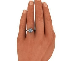 4. CT zapanjujući okrugli dijamantni prstenovi za žene Čvrsti 14K ruže zlato