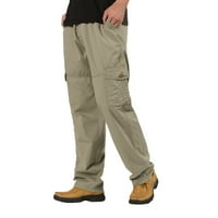 Pants For Men Work Casual Slim Fit Loose Cotton Plus Size Pocket Lace Up Overall Trousers