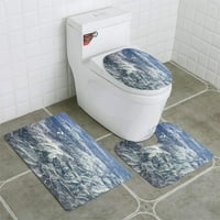 Prirodni prikaz Planine Rugljači za kupaonicu Set Contour prostirki za kupanje i poklopac poklopca