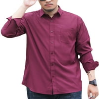 Cindysus Muške redovne fit solidne košulje u boji MUŠKI POSLOVNI BLOUSE gumb do odmora sa džepom casual