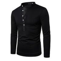 DTIDTPE Flannel majica za muškarce, muške udobne gornje tipke V izrez Solid Boja bluza s dugim rukavima