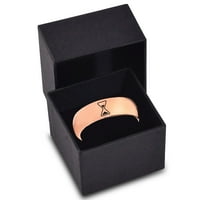 Volfram Time Capsule Sand San San Sat Stakleni prsten za muškarce Žene Udobne cipele 18K Rose Gold Dome