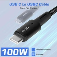Urban USB C do USB C kabel 1,65ft 100W, USB 2. TIP CUPLING Kabel Brzi naboj za V30, iPad Pro, iPad Air