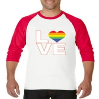Arti - muški raglan rukav bejzbol majice - Ljubav Rainbow