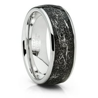 Unizno muški volfram vjenčani vjenčani prsten za angažovanje prstenasta prašina i metalne brijanje 9.5