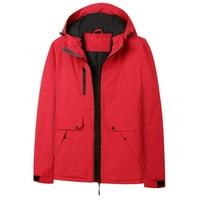 Fitoronska ženska kišna jakna s kaputom za kaputinu casual anorak vodootporan vjetroot i jakna na otvorenom crvena 5xl
