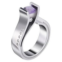 Yubnlvae Prstenovi jedinstveni dizajn metalni geometrijski kvadrat Zirc na ženskom prstenu nakit poklon