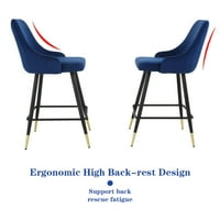 Barske stolice set od 6, kontra visine bar stolice za stolice za kuhinjski brojač, plavi