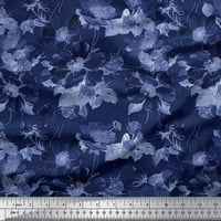 Soimoi Blue Rayon tkanina odlazi i cvjetna tiskana tkanina od dvorišta široko
