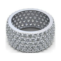 Prirodno 5,00ct okrugli rez dijamant široki Pave Ženska godišnjica vjenčanje vječnosti bend prsten čvrsta