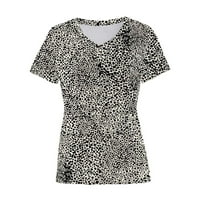 PBNBP Leopard tiskane košulje za žene Ležerne prilike ljetne čistere V rect T majice kratki rukav bluza