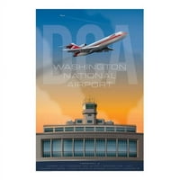 Jetage Aviation Art JA DCA Washington National Airport Poster Model Airplane