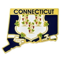 Državni oblik Connecticut i Connecticut zastava LEAL PIN