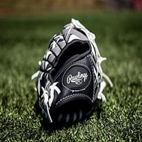 Rawlings Remi serije Mladi Tbal bejzbol rukavice, desna ruka, crna bijela siva