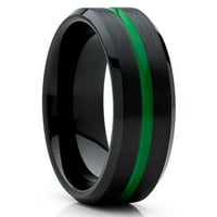 Zeleni vjenčani prsten, vjenčani prsten, volfram vjenčani prsten, zaručnički prsten, čovjekov prsten,