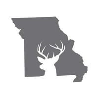 Missouri Deer State naljepnica Decel Die Cut - samoljepljivi vinil - Vremenska zaštitna - izrađena u
