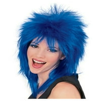 Rubini kostim co Muški ženski plavi punk 80s rock super zvijezda kostim perika
