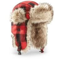 Vodič za muškarce Fur's Fur Fur Traper kapu sa zaklopkama uhama, topla zima USHANKA Eskimo vojnik Aviator