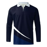 Entyinea Muška golf Polo majica s dugim rukavima Brze suhe vanjske golf sportske majice sa džepom S