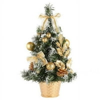 Fovien Božićna dekoracija Mini umjetno božićno stablo Porodično Božićni ukrasi Pokloni Gold 15.74in