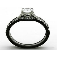 2. CT ovalni rez CZ Crni nehrđajući čelik Vjenčani prsten za vjenčanje žene 8