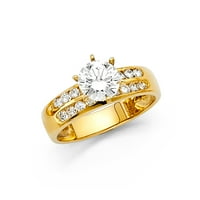 Jewels 14k žuti zlatni okrugli kubični cirkonijski CZ zaručničke prstene veličine 10.5