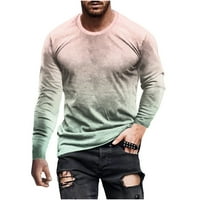 Trendi vrhovi za muškarce okrugli vrat 3D tiskani dugih rukava majica Ležerne prilike labave FIT Spring