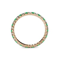 TriJewels okrugli smaragd i dijamant 0. CTW do 0. CTW Common Prong Womens Vječni prsten Spakiranje 14k