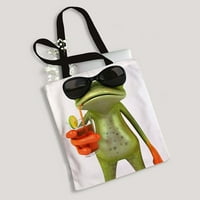 Frog naočala platna torba za ponovnu upotrebu TOTE Trgovine Torbe Tote torba 14 16