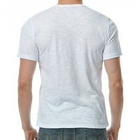 Mišićne majice za muškarce Retro kratki rukav trening Tee Ležerne prilike Slim Fit Henley majica Vintage