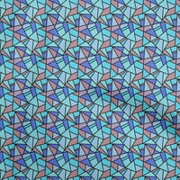 Onuone svilena tabby tirkizna plava tkanina geometrijska šivaća tkanina od dvorišta tiskana diiy odjeća