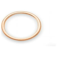 Čvrsti 14K ružičarski zlatni milgrain vjenčani prsten