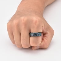 Crni IP Tungsten prsten Galaxy W Opal Inlay u različitim stilovima Vjenčana opsega za muškarce Work