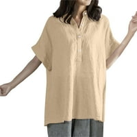 Ženska bluza Šifon Dugme Down Majice Džepovi kratkih rukava Bluze izrez dekolte casual poslovni vrhovi