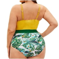 Borniu Womens Plus size Cowimwer cvjetovi lišće Ispis izdubite žene jednodijelno kupaći kostim