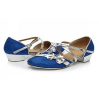 Djevojke Haljina cipele za plesne cipele Latinske cipele Mary Jane Glitter Niske pete Plava 7C