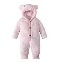 Baby Fleece Jumpsuits, novorođenčad plišano plišano odjeće s kapuljačom HOODPER FLANLEL FLEECE ZVUČNO