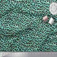 Soimoi Green Rayon tkanina Leopard Životinjski kožni tisak Šivenje tkanine širine