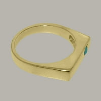 Britanci napravio 10k žuto zlatni prsten sa prirodnim tirkiznim muškim prstenom - Opcije veličine -