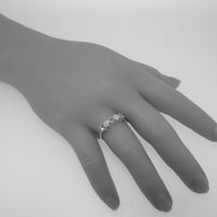 Britanci izrađeni sterling srebrni prirodni rubin i opal ženski vječni prsten - veličine opcija - veličine