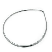 Sterling srebrni talijanski oval omega ogrlica Čvrsta Italija Lanac 18 Nakit ženski uniseks