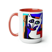 Pablo Picasso inspirirana umjetnička interpretacija kuće mačaka, poklon za šalicu za kavu
