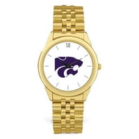 Unise Gold Kansas State Wildcats Logo tima Rolovana povezana narukvica ručni sat