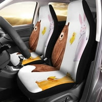 Set autosjedalica za automatsko slajdolor na medveru Hare Squirrel Universal Auto Front Seats Zaštitni