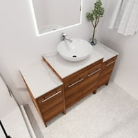 Kupaonica ispraznost sa sudoperom, samostalno kupatilo ispraznost s mekim bliskim vratima i podesivom
