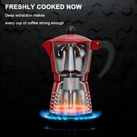 Espresso Maker Cup Moka Pot, parni italijanski štednjak aparat za kavu Perkolator, aluminijski ripple