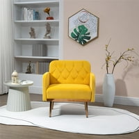 Velvet Accent Stolica u živom žutim - Slobodno vrijeme jednosoban kauč s ružama zlatna stopala, elegantnim