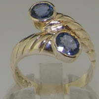 Britanci napravio je 9k bijeli zlatni prirodni safir ženski prsten - Opcije veličine - 5. - Opcije veličine