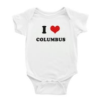 Heart Columbus voli smiješno slatka odjeća za bebe